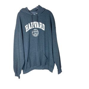 The Victory Harvard University Hoodie Sweatshirt Mens Size XXL Gray White Pocket